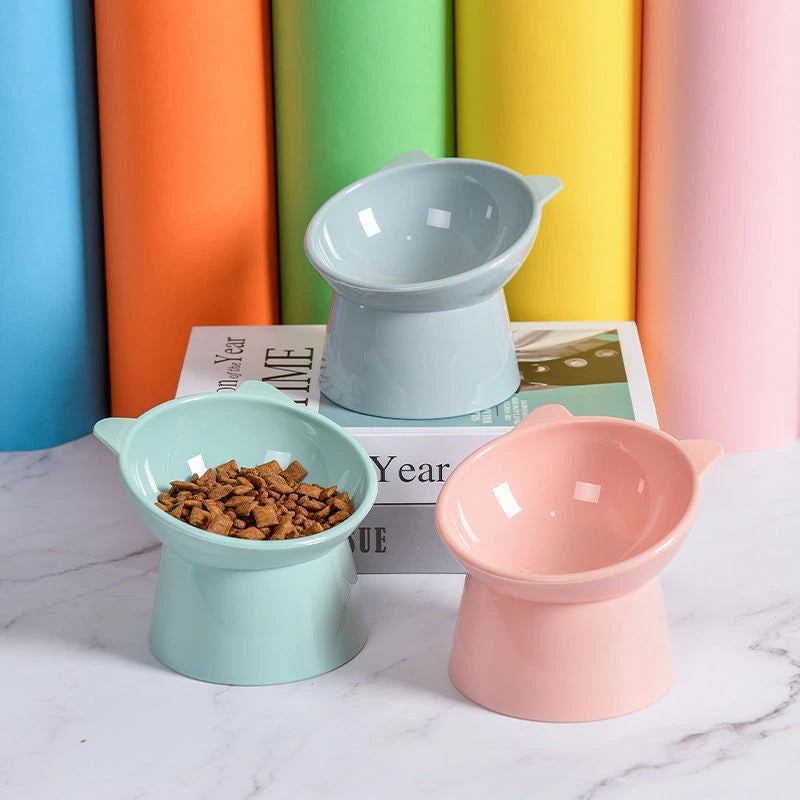 Tilted Cat Food Bowl Elevated Cat Bowl Ergonomic Cat Food Dish Anti Vomiting Raised Cat Food Bowl Non Slip for Cats Dogs