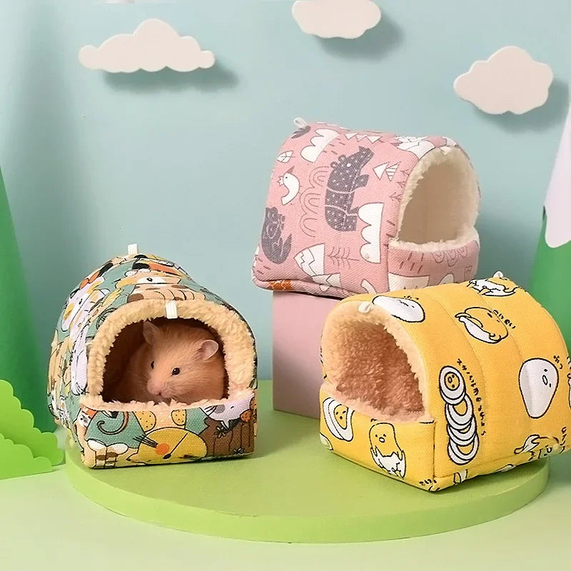 Hamster House Cozy Small Hideouts Warm Hamster Nest Guinea Pig House for Comfortable Rabbit Chinchilla Hedgehog Ferret for Good