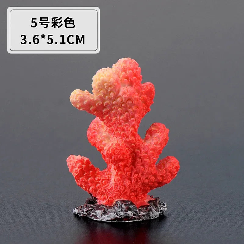 수족관 Simulation Resin Coral Ornaments Fish Tank Artificial Desktop Adornment Cute DIY Aquarium Background Landscape Decoration