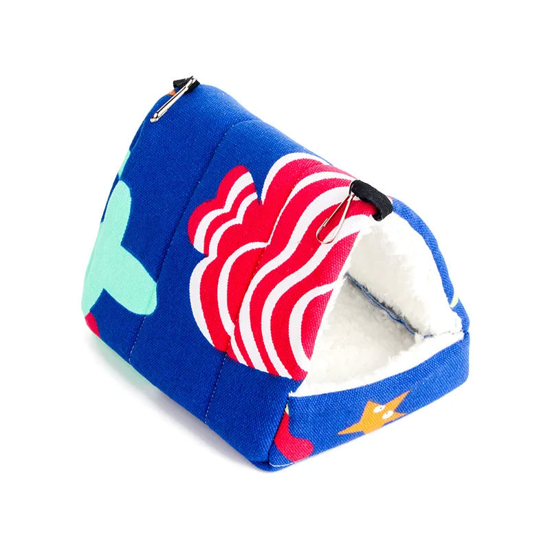 Hamster House Warm Soft Beds and Houses Rodent Cage Printed Hammock for Rats Cotton Guinea Pig Accessories Small Animals 햄스터