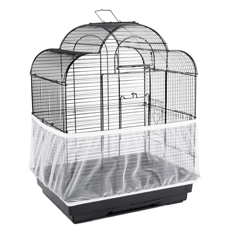Nylon Mesh Bird Cage Cover Shell Skirt Net Easy Cleaning Seed Catcher Guard Bird Cage Accessories Airy Mesh Parrot Bird Cage Net