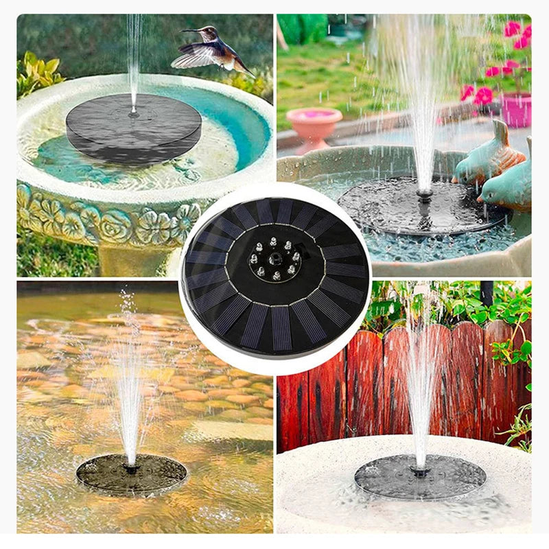 13/16/18cm Outdoors Solar Fountain Used for Bird Bath Garden Landscape Decoration Rockery Swimming Pool Floating water Fountains