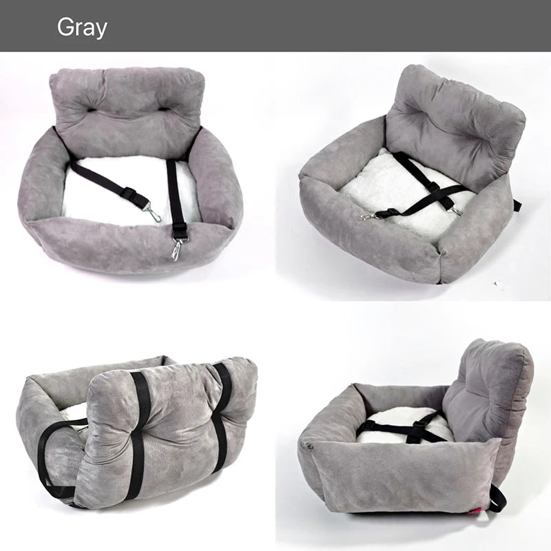 Dog Car Seat Bag Short Plush Detachable Pet Travel Backpack Pet Handbag Carrier Bag Lightweight Cat Foldable Dog Bag