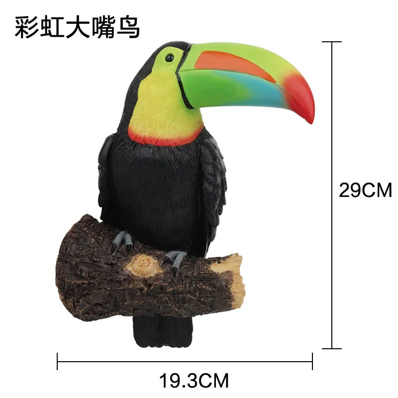 Simulated bird ornaments, fake bird tree hangings, garden yard, courtyard and garden decoration items, resin handicrafts
