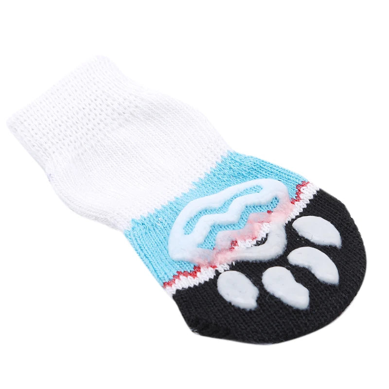 4Pcs Cute Pet Dog Socks with Print Anti-Slip Cats Puppy Shoes Paw Protector Products for Small Breeds Spitz York Dogs Chihuahua