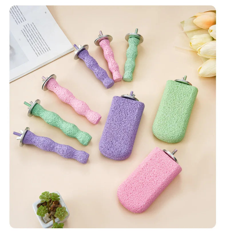 Parrot Stand Bird Supplies Bird Cage Accessories Parrot Teething Stick Toy Claw Grinding Stand Scrub Stand Stick Bird Stand