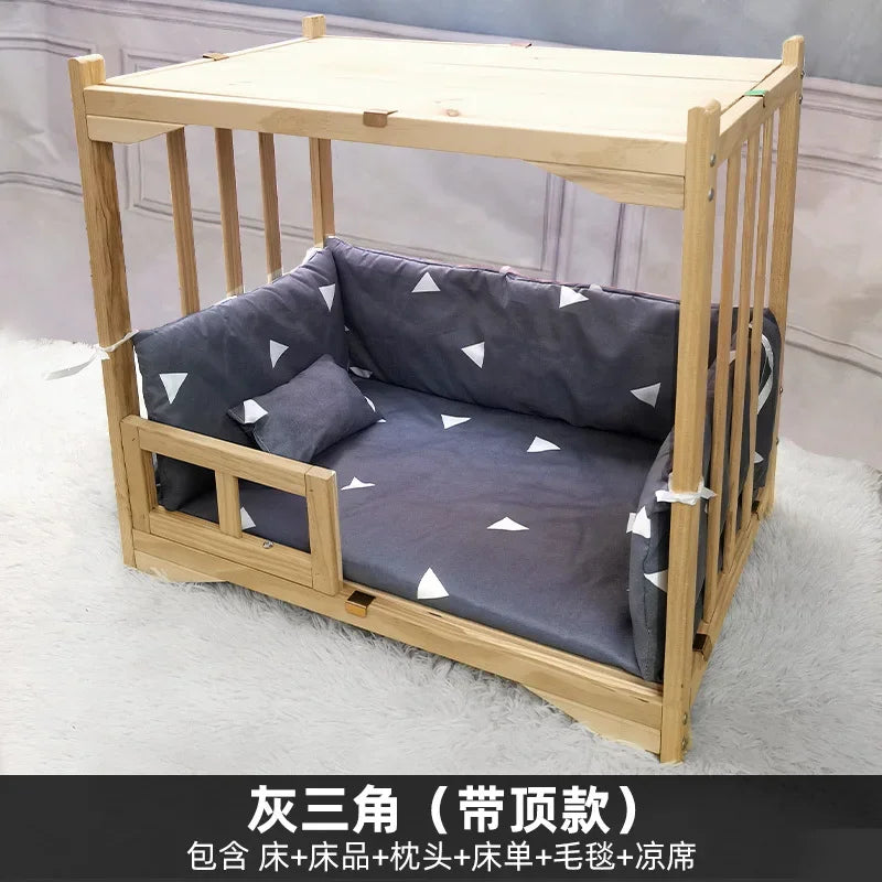 Off the Ground Solid Wood Pet Bed Four Season Universal Dog Bed Small to Large Teddy Bed at Special Price