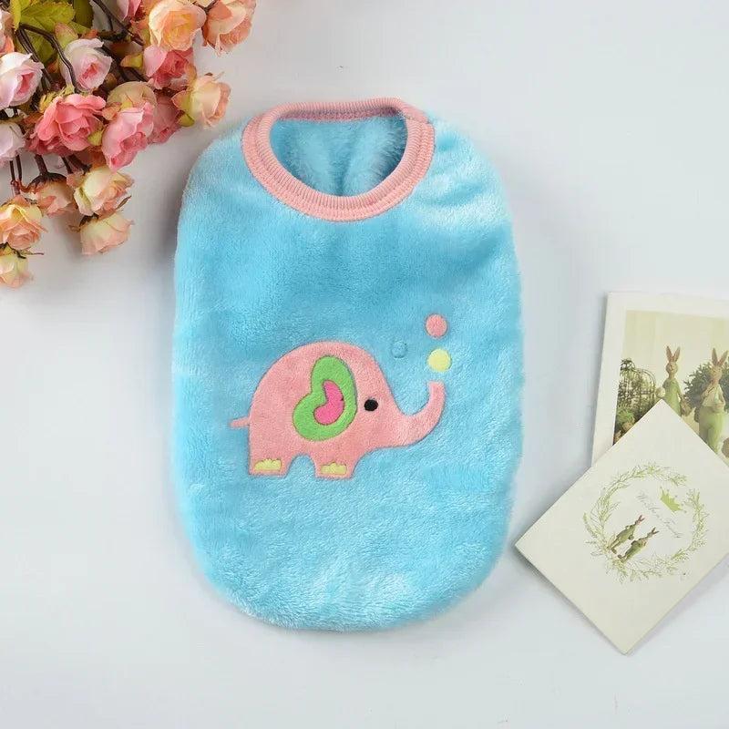 Plush Cat Rabbit Vest Cartoon Autumn Winter Pet Clothes for Kitten Puppy Bunny Guinea pig Warm Fleece Small Animals Clothing