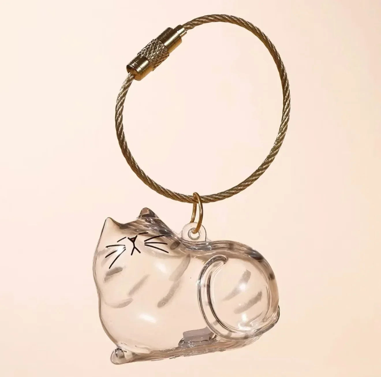 1-40PCS Pet Hair Organiser Memorial Keyring Transparent Cat Hair Organiser Souvenir for Pet Lovers Pet Memorials