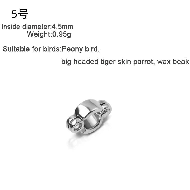 Parrot Leg Ring Stainless Steel Pet Bird Leg Ring Outdoor Flight Training Activity Anti Loss Open Leg Ring Foot Ring Chain