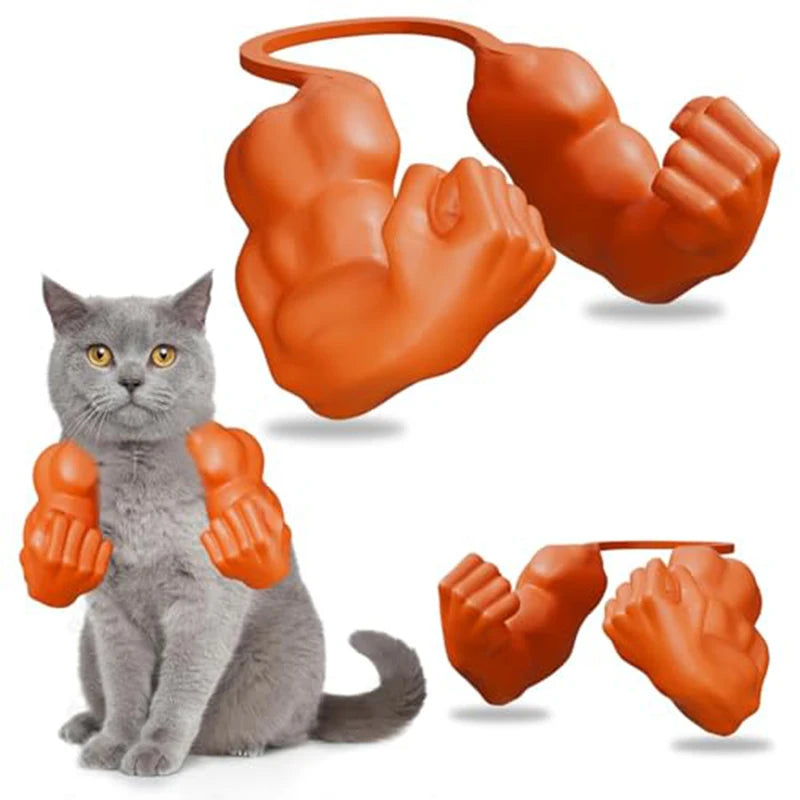 Funny Cat Muscle Arm Clothing Decoration Props 3D Printed Pet Interactive Neck Hanging Toy Role-playing Accessories Birthday Toy
