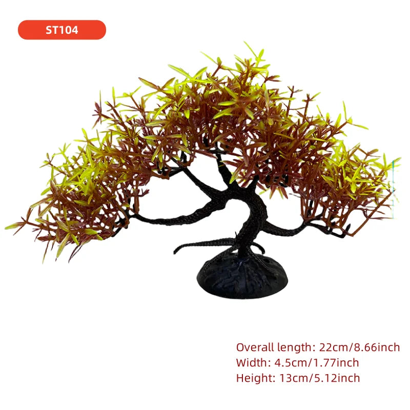 Aquarium bonsai tree, plant, fish tank decoration, artificial plant, flower decoration, beta goldfish decoration, freshwater