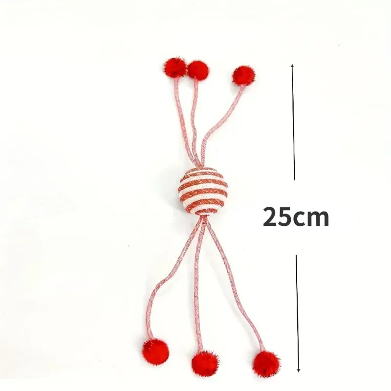 Interactive Cat Toy Ropes Ball Toys For Pet Dogs Kittens Teasing Bite-resistant Toys   gatos
