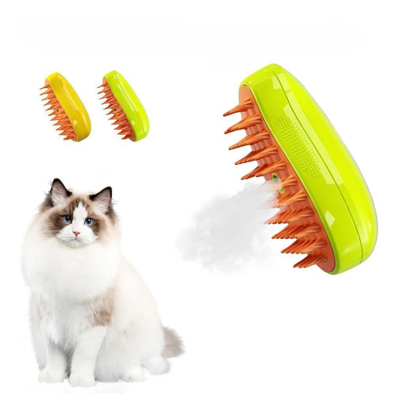 Cat Steam Brush Electric Spray Water Spray Kitten Pet Comb Soft Silicone Depilation Cats Bath Hair Brush Grooming Supplies
