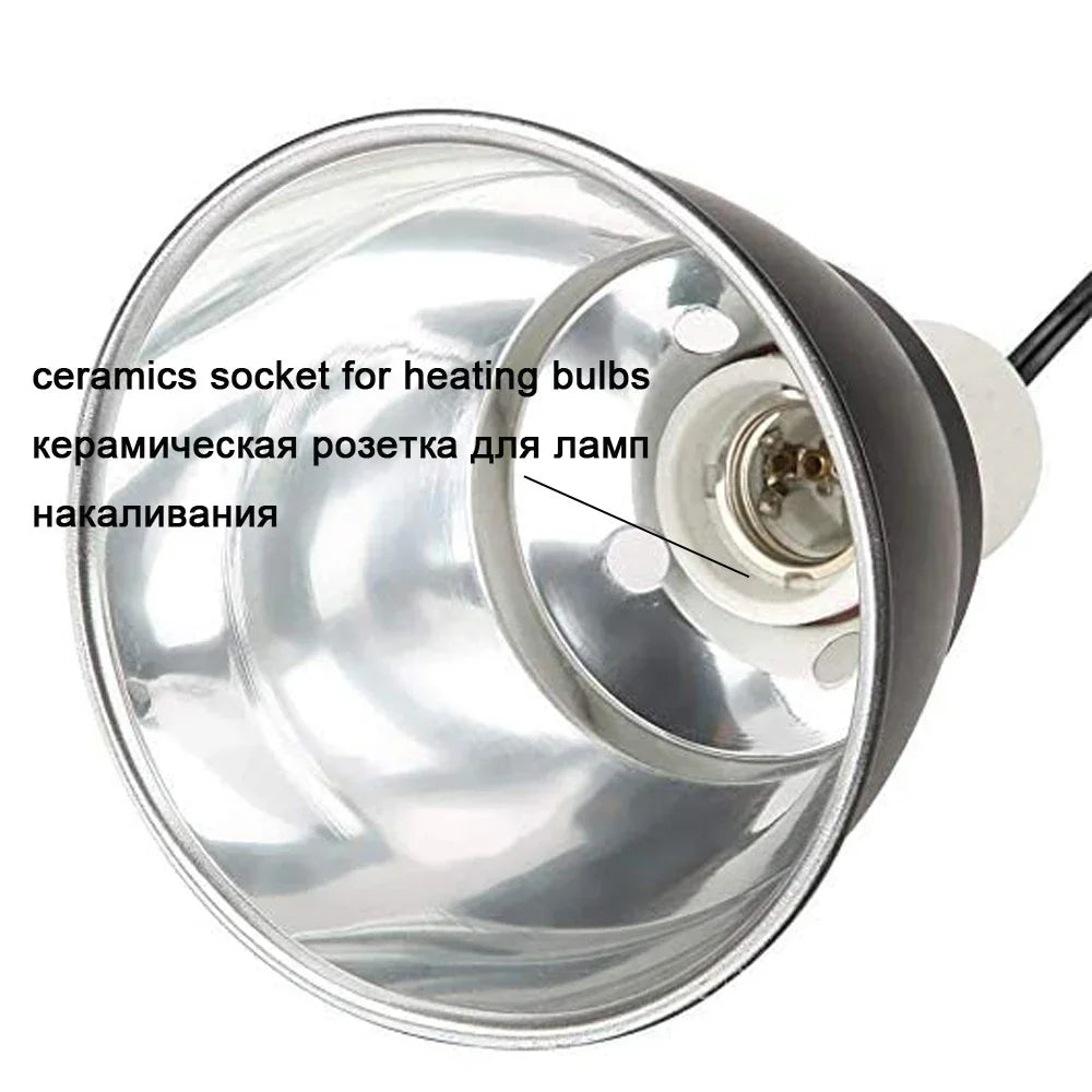 Reptile UVA UVB Lampshade Holder Turtle UVB Heating Bulb Light Holder with Clamp Lighthouse for Tortoise Chicken Brooder Basking