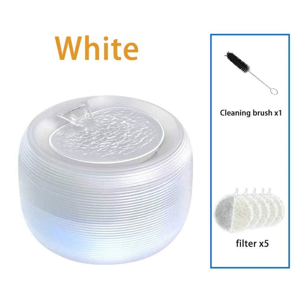 Ultra Quiet Cat Water Fountain Automatic cyclic filtering Pet Drinking Water Cat and dog Constant Temperature WaterBowl with LED