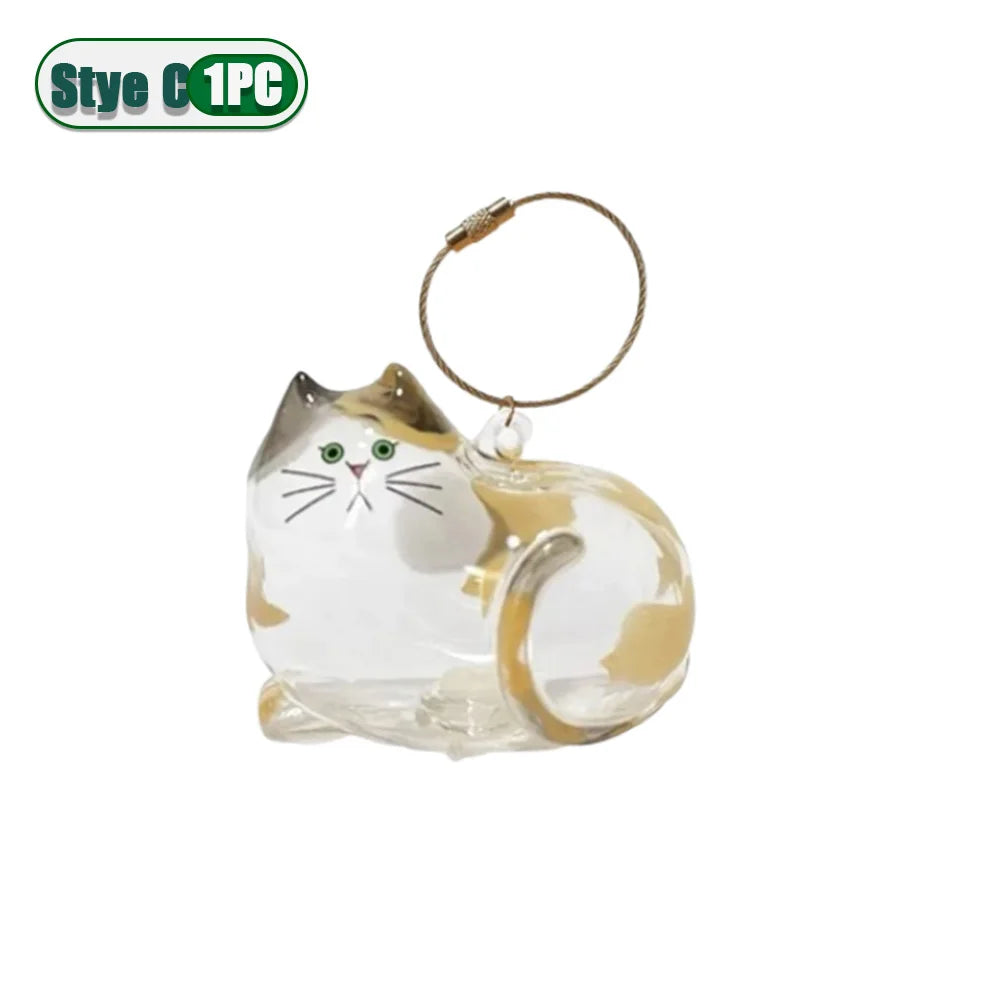1-5PCS Personalized Cat Hair Jewelry Keyring Pet Memorial Keepsake Holder for Ashes or Fur Unique Gift for Grieving Pet Lovers