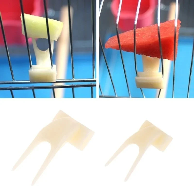 4/20pcs Bird Feeding with Fruit Forks 4 Pack Pet Supplies Plastic Food Rack Bird Feeder Outdoor Window Bird Feeder