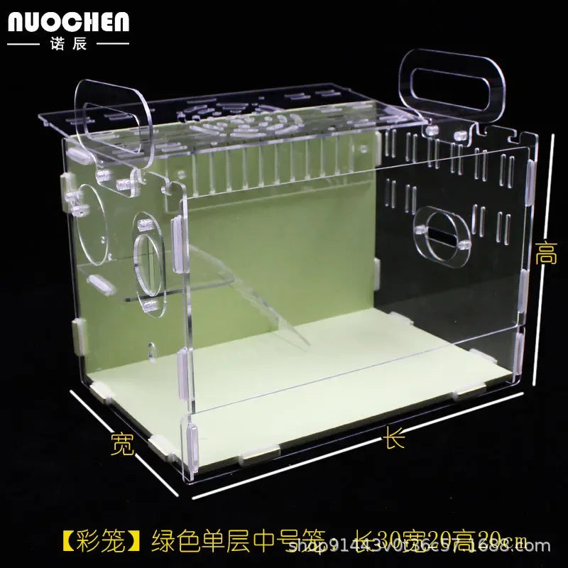 Acrylic Hamster Cage Transparent Single/Double/ Three Layer Villa Guinea Pig Golden Silk Bear Empty Cage Supplies Small Pet Nest