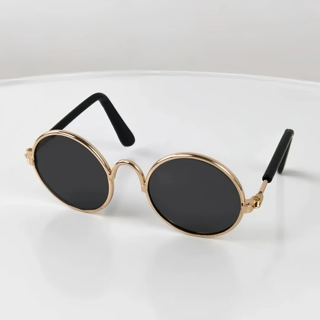Fashionable Pet Sunglasses Metal Round Frame Puppy Cat Crown Prince Glasses for The Trend of Internet Famous Pet Photography