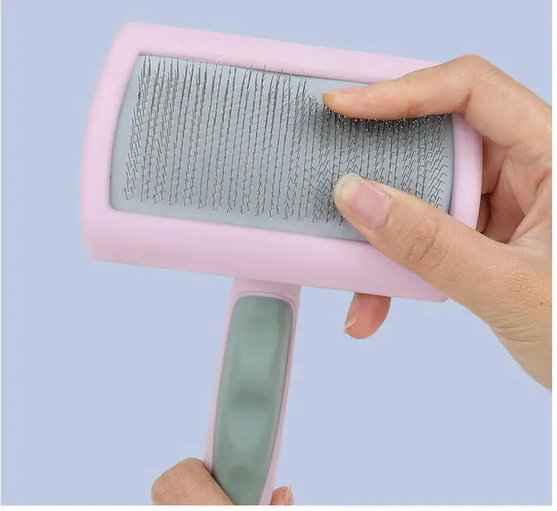 Dog Brush Stainless Steel Dogs Combs Massage Dog Grooming Brush Pet Hair Remover Cleaning Tools Soft Handle Cat Comb Brush Cat
