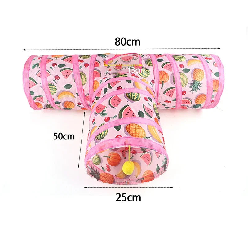 Collapsible Rainbow Cat Tunnel Pet Tube Play Toy Indoor Outdoor Kitty Puppy Toys for Puzzle Exercising Hiding Training Cat Toys