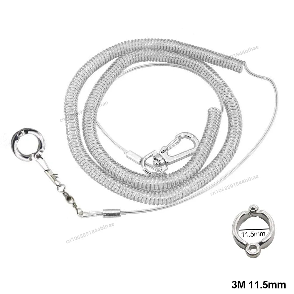3/6m Bird Foot Chain Parrot Anti-flying Traction Rope Bird Feet Bracelet Alloy Foot Ring Pet Bird Flying Travel Training Leash