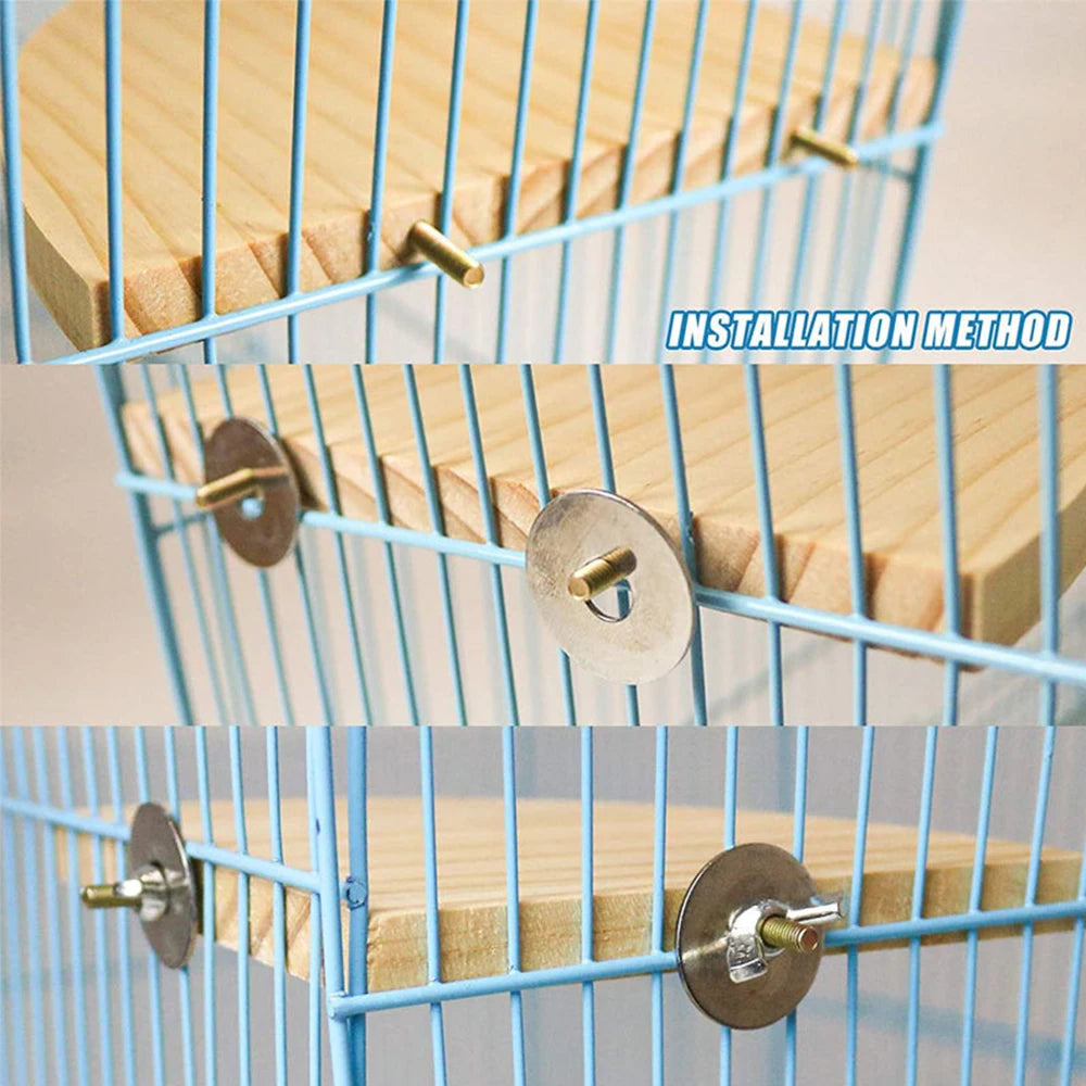 Fan-shaped Parrot Wooden Stand Rack Bird Cage Accessories Perch for Small Animal Chinchilla Squirrel Hamster Bird Stand Board