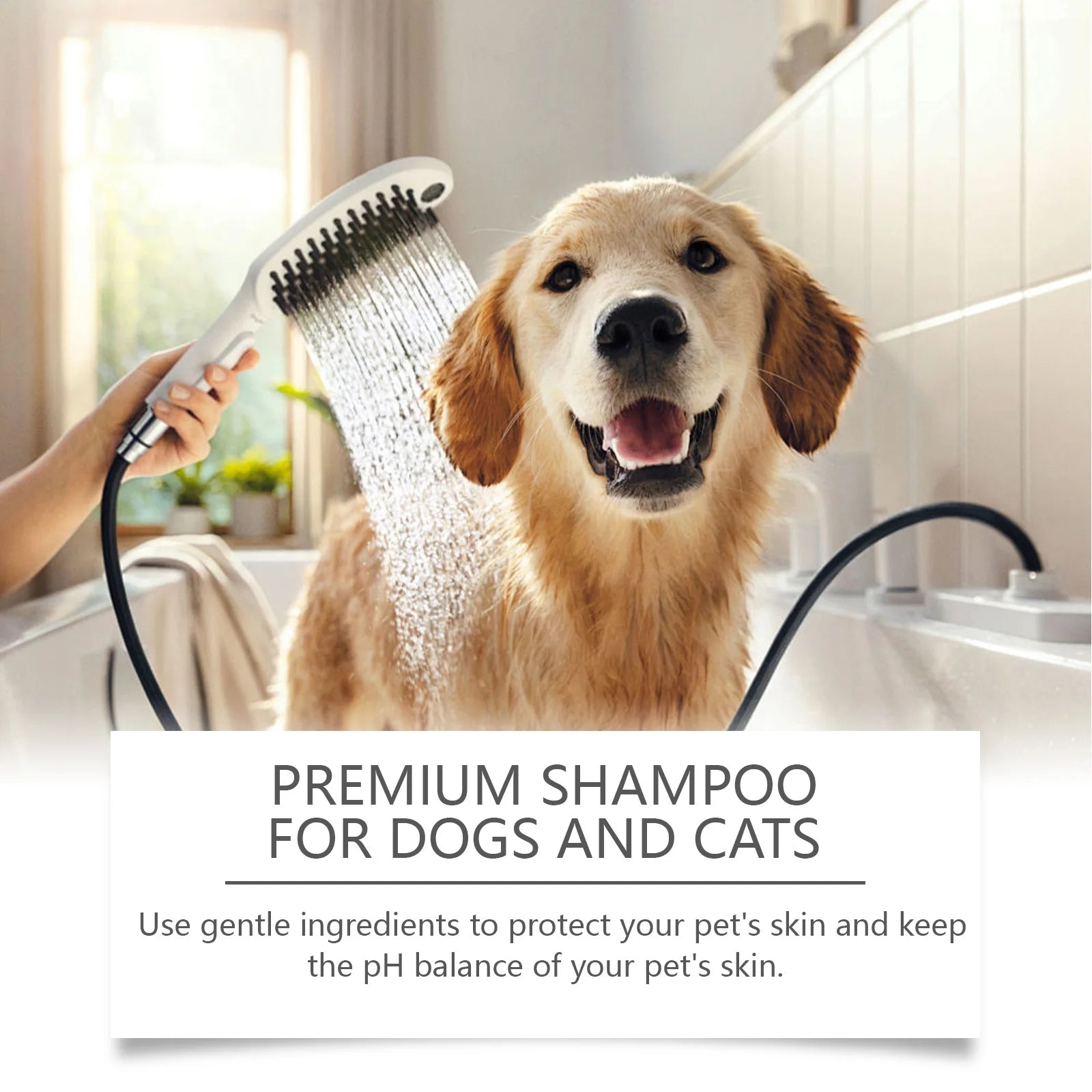 Pet Shampoo for Dogs & Cats Deep Cleansing Pet Skin Remove Odor Control Relieve Itching Keep Ph Balance Fluffy Soft Shower Gel