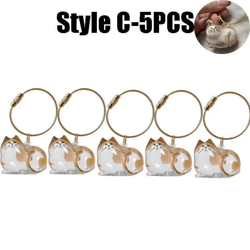 1-40PCS Pet Hair Organiser Memorial Keyring Transparent Cat Hair Organiser Souvenir for Pet Lovers Pet Memorials