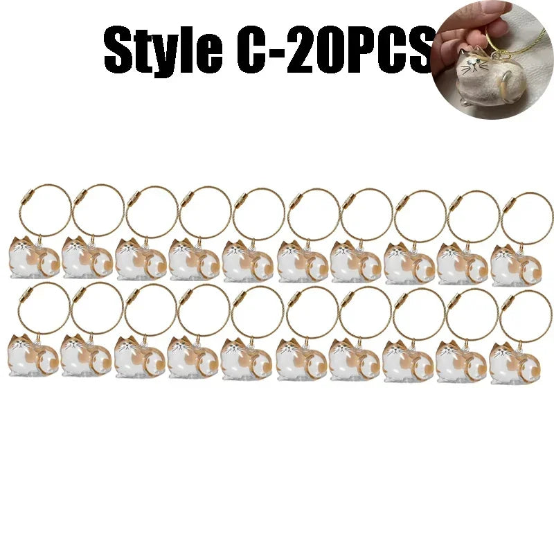 1-40PCS Pet Hair Organiser Memorial Keyring Transparent Cat Hair Organiser Souvenir for Pet Lovers Pet Memorials