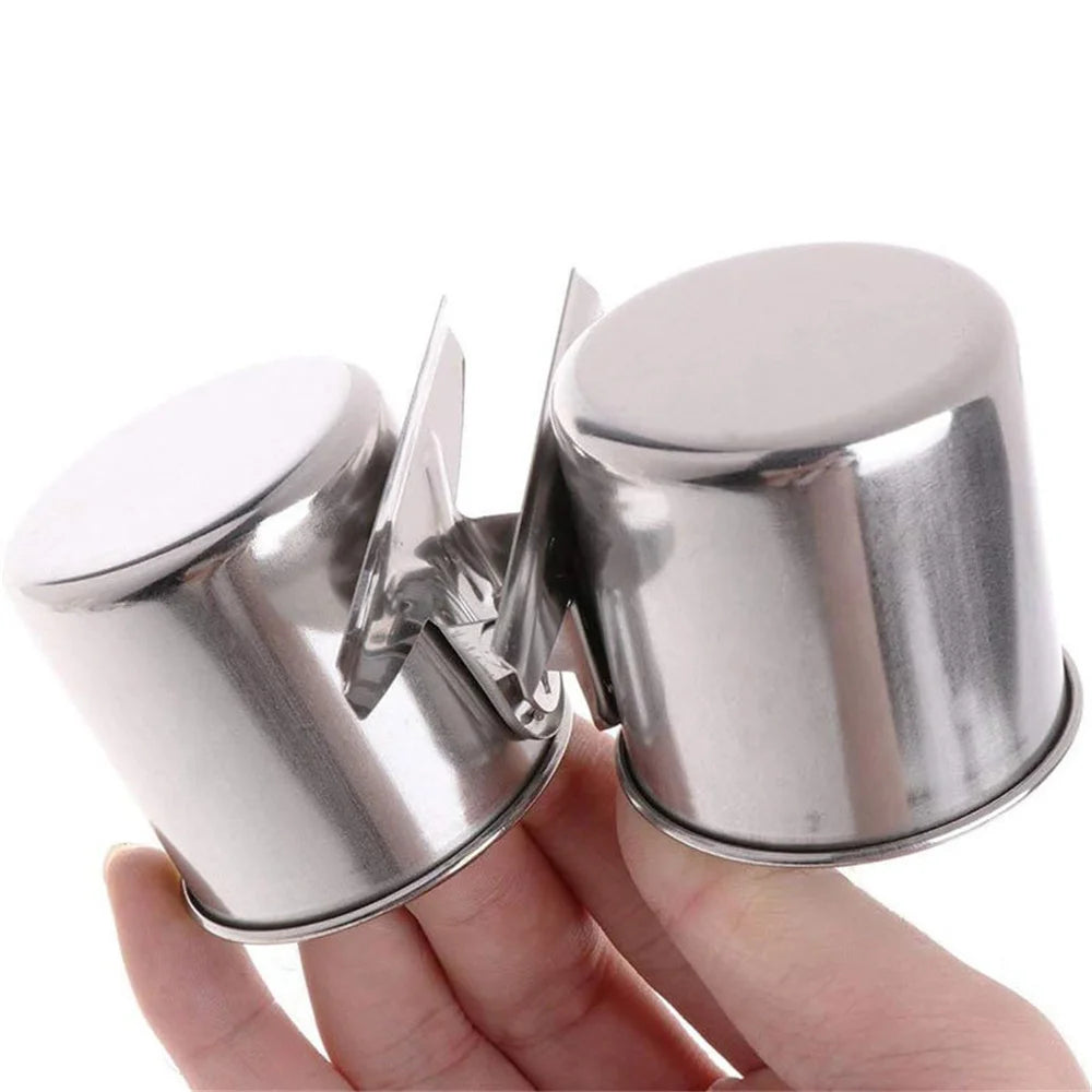 Bird Feeder Cup with Clip Stainless Steel  Double Cups Parrot Feeding Food Water Bowl Bird Cage Feeder Accessories Pet Supplies