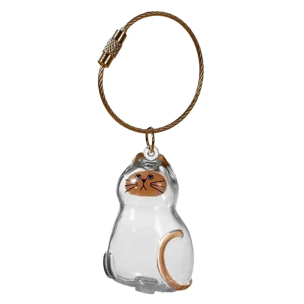 1-40PCS Pet Hair Organiser Memorial Keyring Transparent Cat Hair Organiser Souvenir for Pet Lovers Pet Memorials