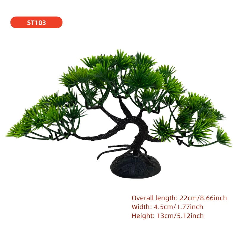 Aquarium bonsai tree, plant, fish tank decoration, artificial plant, flower decoration, beta goldfish decoration, freshwater