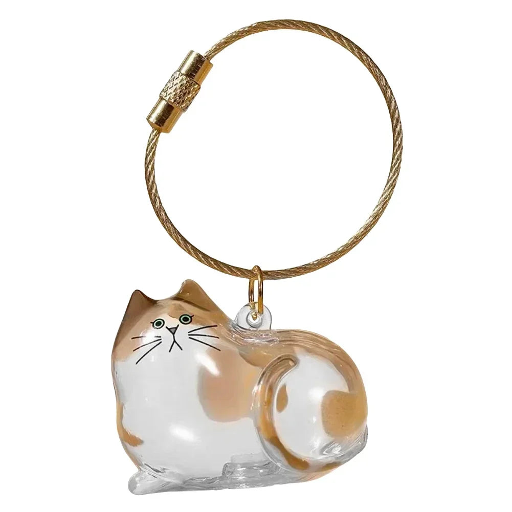 1-40PCS Pet Hair Organiser Memorial Keyring Transparent Cat Hair Organiser Souvenir for Pet Lovers Pet Memorials