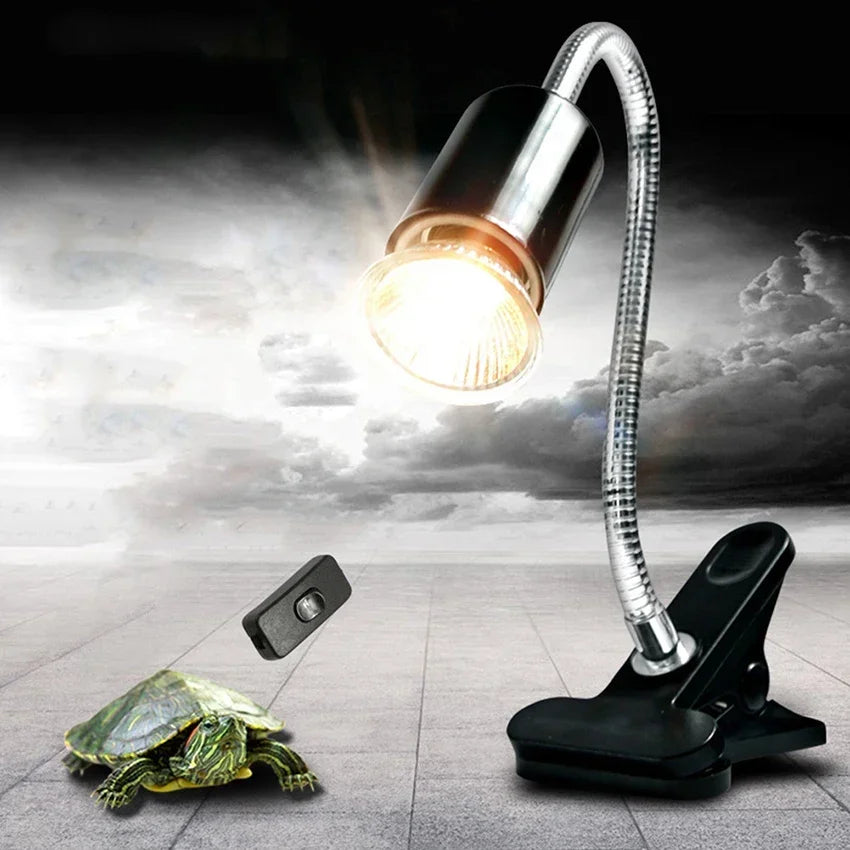 UVA+UVB Reptile Lamp Set Clip-on Bulb Lamp Holder Thermometer Hygrometer Turtle Tortoises Lizard Sunlight Basking Heat Light