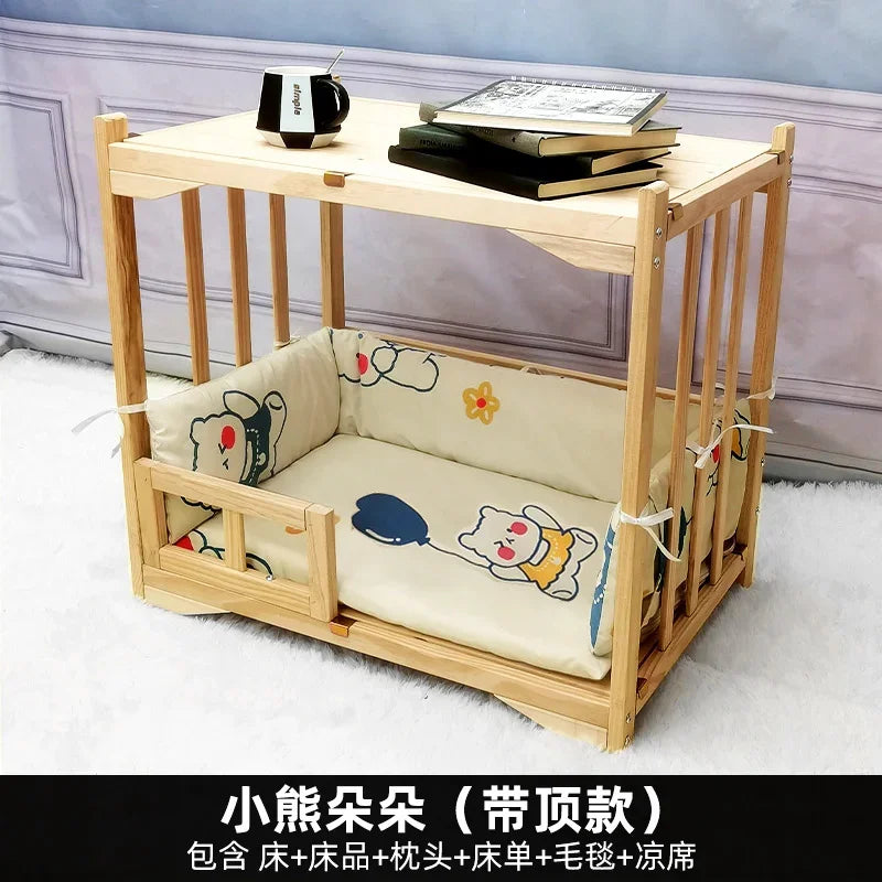Off the Ground Solid Wood Pet Bed Four Season Universal Dog Bed Small to Large Teddy Bed at Special Price