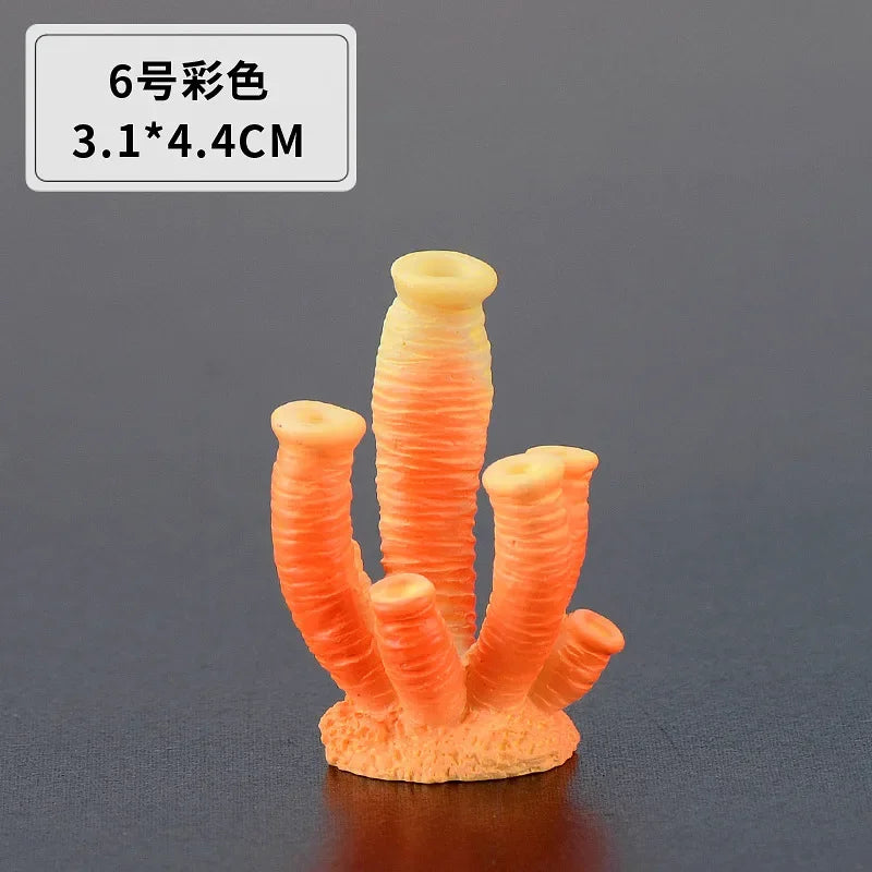 수족관 Simulation Resin Coral Ornaments Fish Tank Artificial Desktop Adornment Cute DIY Aquarium Background Landscape Decoration