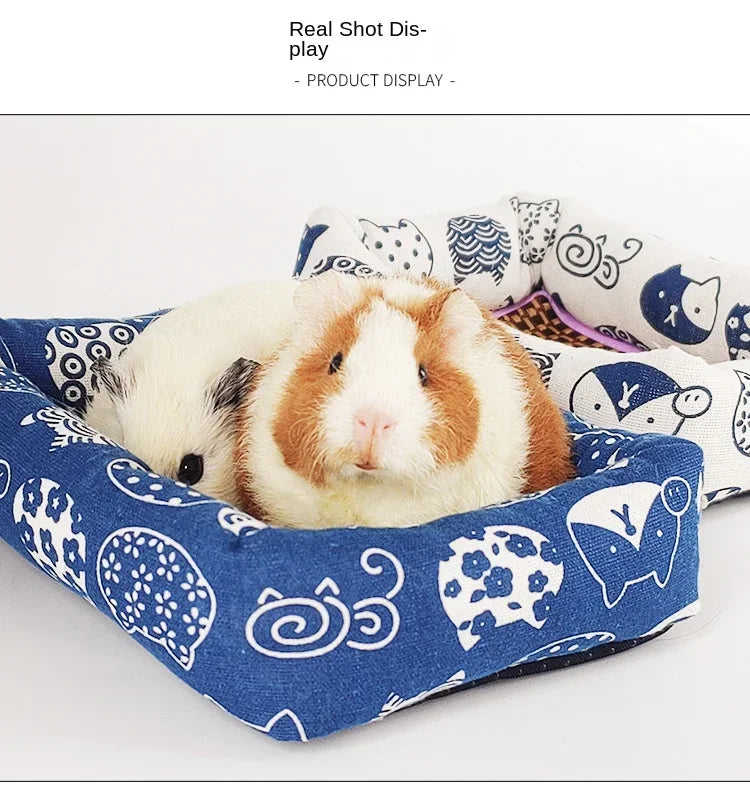 Summer Small Pets Cool Nest Puppy Kitten Rattan Mat Cute Print Pet Cooling Mat for Guinea Pig Hamster Chinchilla Small Cage