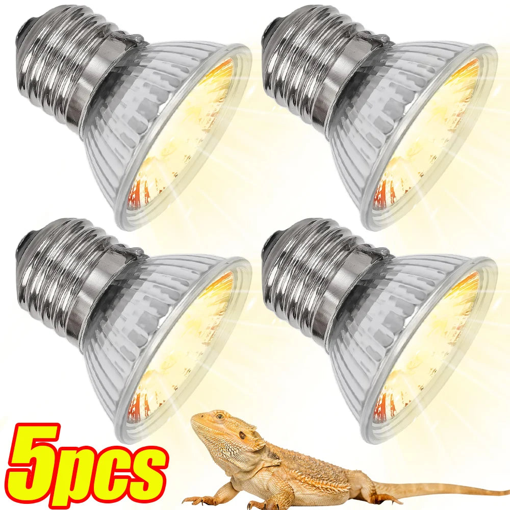 5/1PCS UVB Reptile Heating Lamp Bulb Turtle Basking Promoting Pet Growth Lamp High Quality Sunlamp for Amphibians 25/50/75W