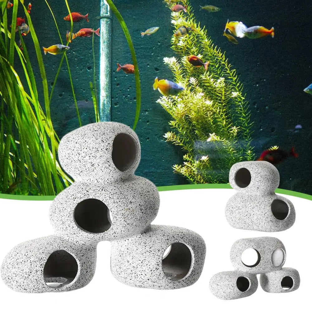 Compact Fish Tank Ornament Pollution-free Stones Toys Fish Tank Shelter House  Rock House Aquarium Shelter Fish Supplies