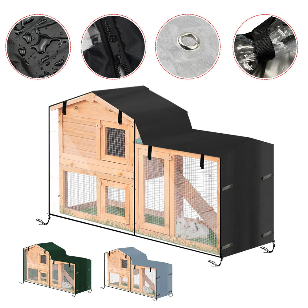 210D Oxford Fabric Rabbit Kennel Cover Dustproof Moistureproof Cage Cover Triangle Pet House Cover Accessories