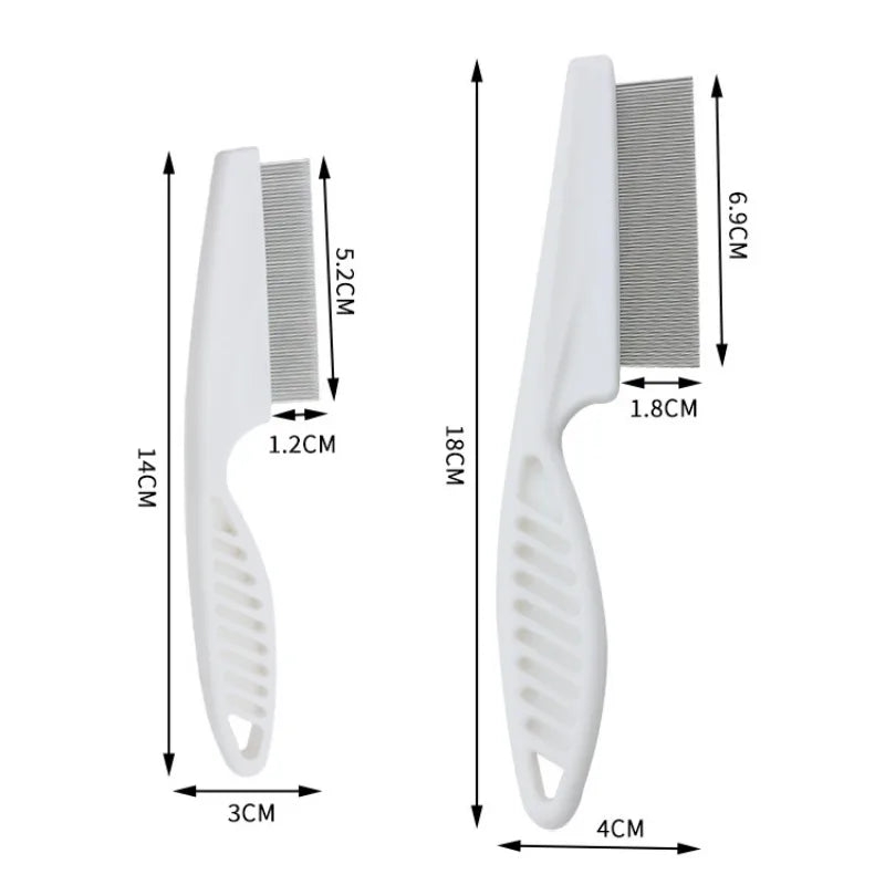 Flea Comb Dog Cat Hair Removal Brush Stainless Steel Dense Teeth Comb Pet Dematting Grooming Cleaning Supplies for Dog and Cat