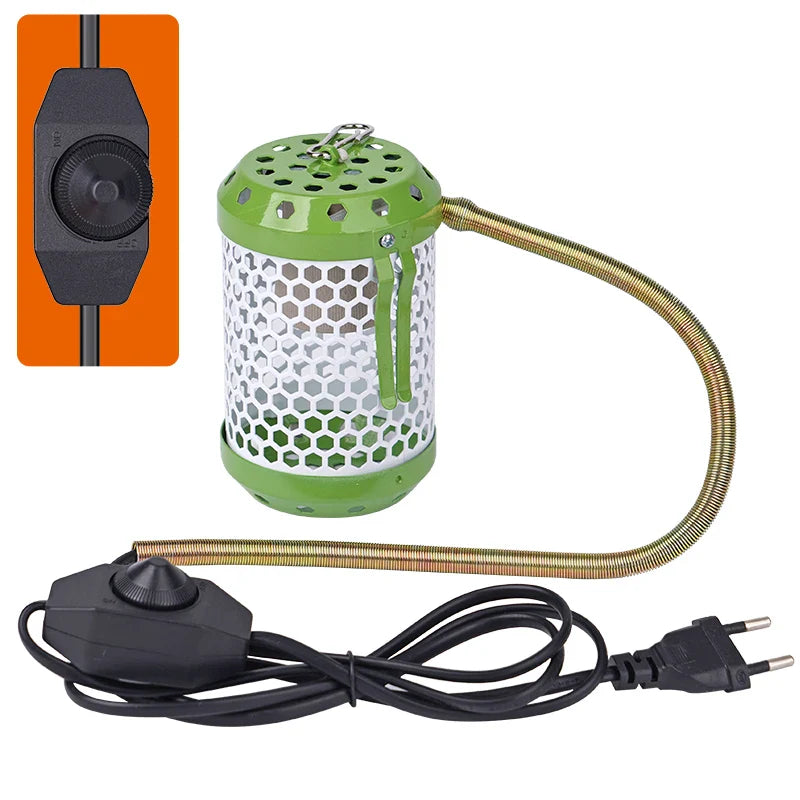 Pet Reptile Heat Lamp Ceramic Heater Bulb Lamp Shade Cover for Bird and Amphibian Pet Brooder Cage With Protective Case