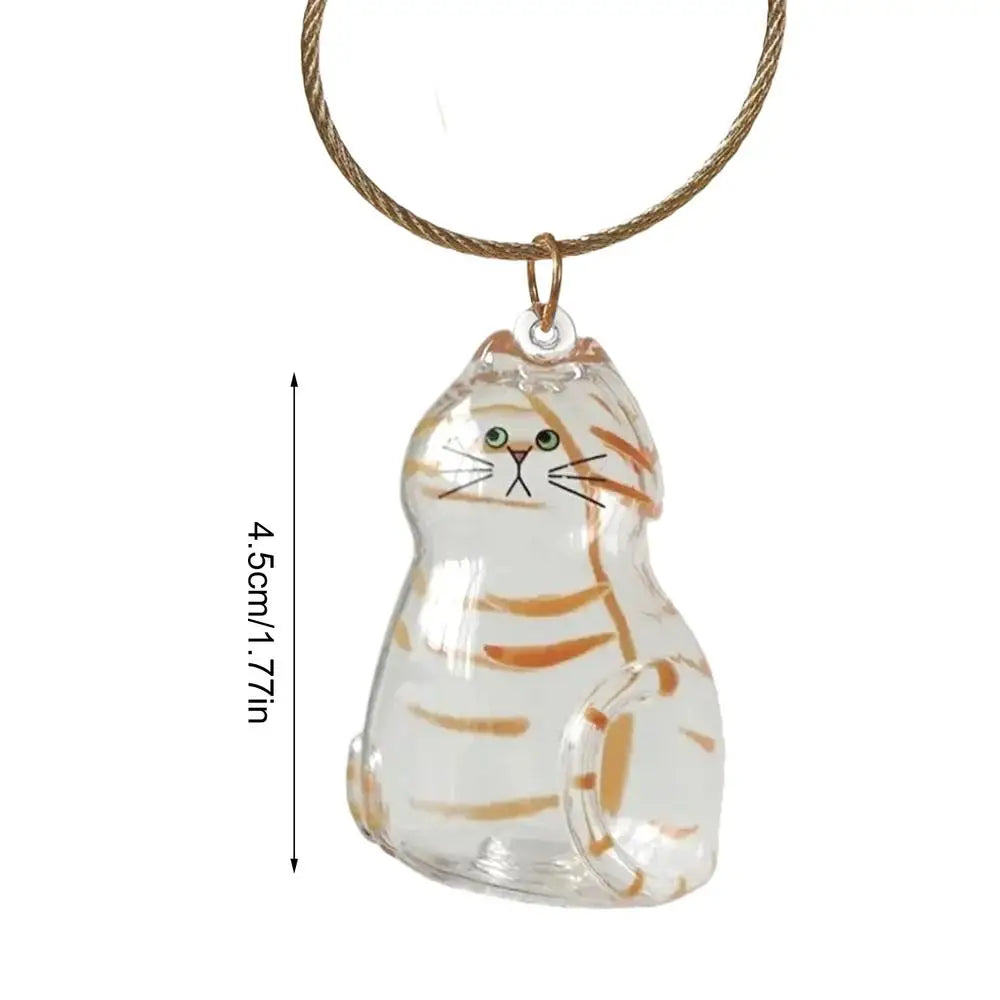 2025 Kawaii Transparent Cat Keychain Hair Storage Bottle Capsule Toys Pet Fur Keepsake Collection Box Cute Birthday Souvenir