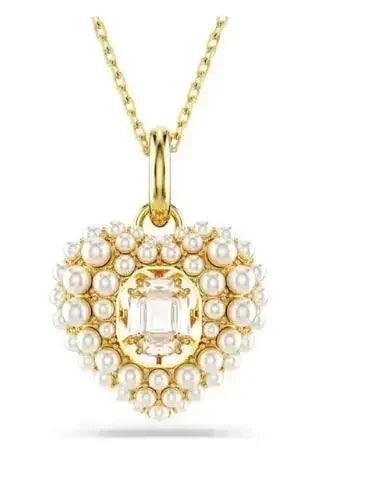 New Hot Sale Idylia Crystal Pearl Heart-shaped Lucky Grass Set; Elegant and Noble Cat Accessories as a Gift
