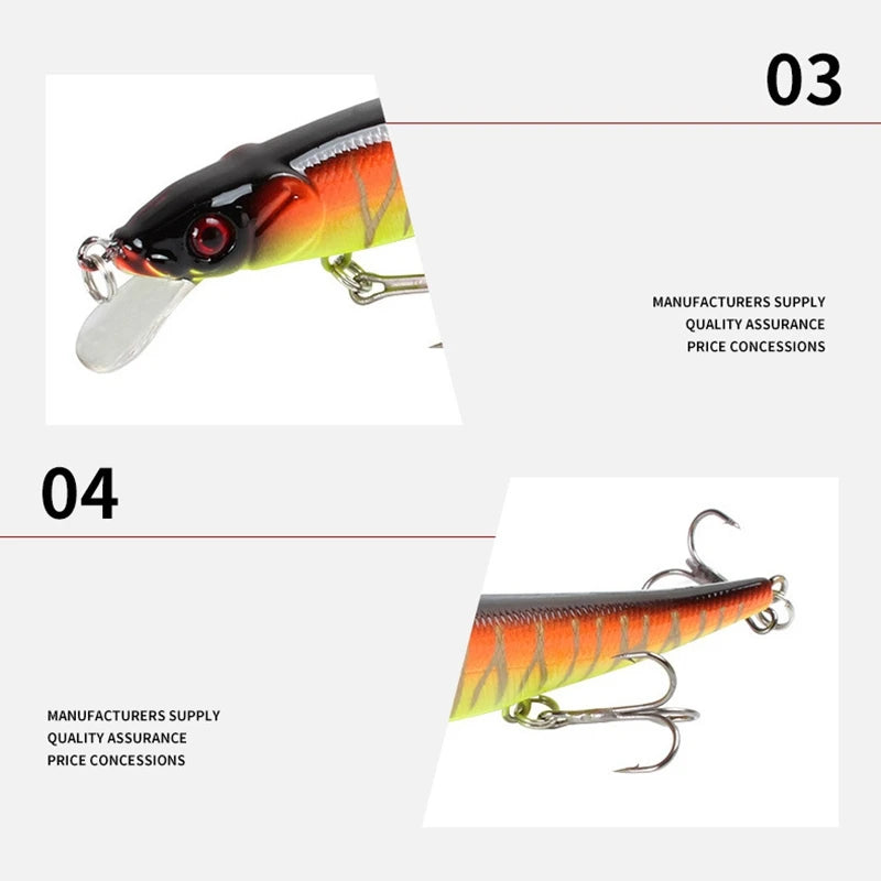 1 Pc Crankbait Wobblers Perch 3D Eyes Artificial Hard Bait Pike Carp Bass Floating Swimbait Saltwater Sea Fishing Pesca