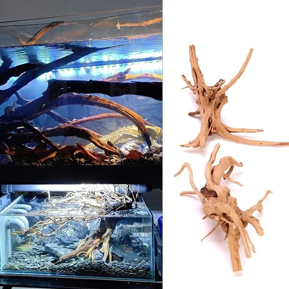 Natural Wooden Fish Tank Decorations Plant Stem Tree Trunk Driftwood Tree Aquarium Fish Landscaping Tree Roots Ornaments
