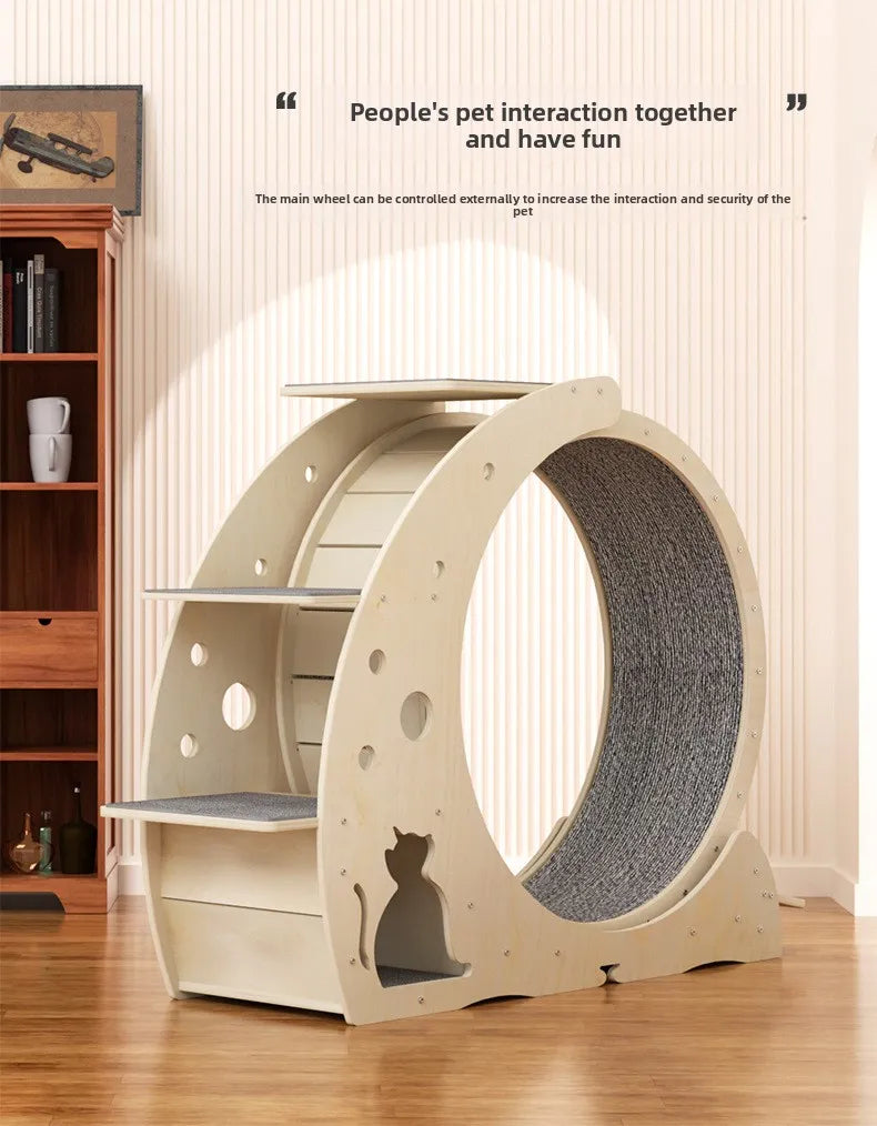 Cat Treadmill Anti-depression Fiberboard Mascot Wooden Pet Pedal Pet Dog Fun Fitness Running Wheel