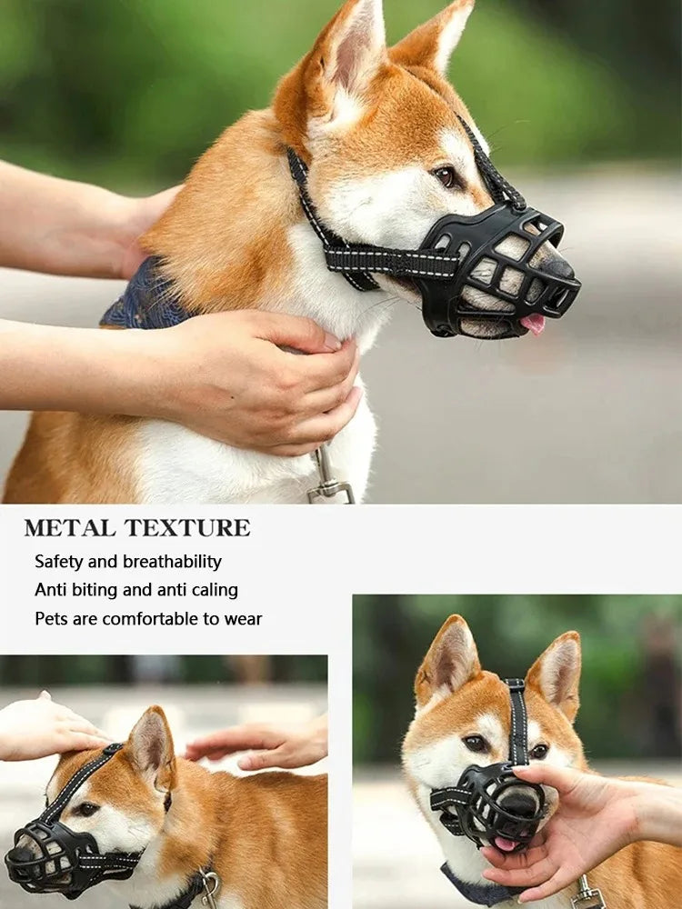 Soft Silicone Pet Dog Muzzle  Anti-biting Chewing Mask Breathable Basket Dog Muzzle Durable Strong Mask Muzzle pet Dog Supplies